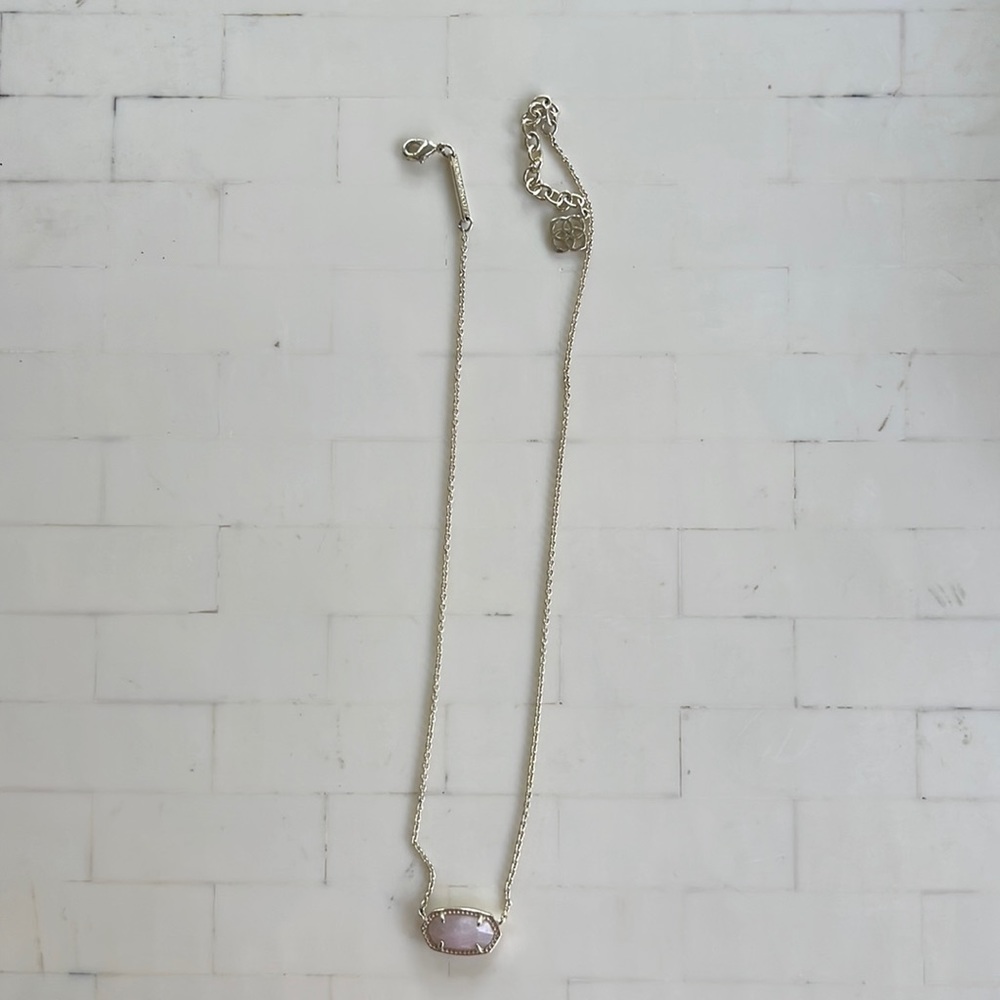 Kendra Scott Elisa silver necklace with Rose quartz